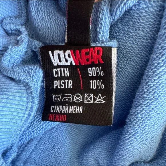 Volawear Light Blue Cotton Blend Hoodie With Graphic Branding - Picture 5 of 5